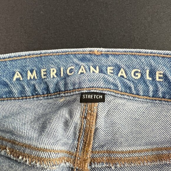 American Eagle Jean Women 27x30* 90s Low Rise Skinny Kick Boot Blue Denim Tag 0R - Picture 5 of 16